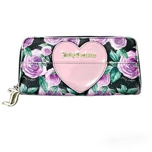Juicy Couture Faux Leather Moody Garden Rose Whole Lotta Love Wallet Clutch